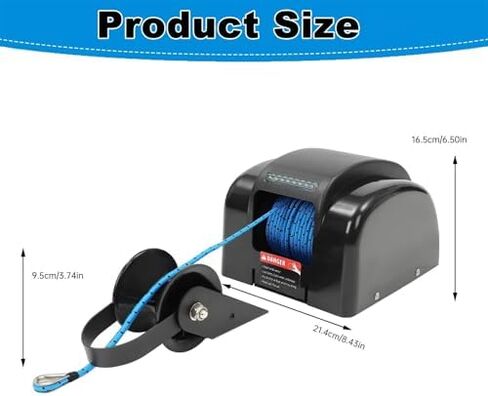 12V Electric Anchor Winch Kit 45 Lbs Windlass with Remote Control & 100ft Nylon Rope for Fishing, Pontoon & Boat Use Heavy-Duty Marine Accessory in Saudi Arabia