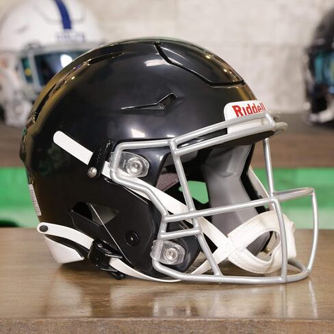 2025 Riddell SpeedFlex Youth مع قناع وجه SF-2BD-SW فضي معدني + ملصق علم خوذة الولايات المتحدة - شبكة خضراء in Kuwait