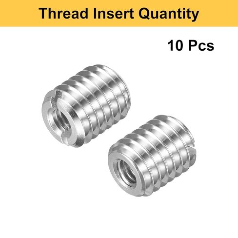 HARFINGTON 10pcs Thread Repair Inserts M8 x 1.25 Male to M4 x 0.7 Female Thread 10mm Long Stainless Steel Reducing Nuts Metric Self Tapping Sleeves Threaded Reducer Industrial Fasteners in Saudi Arabia