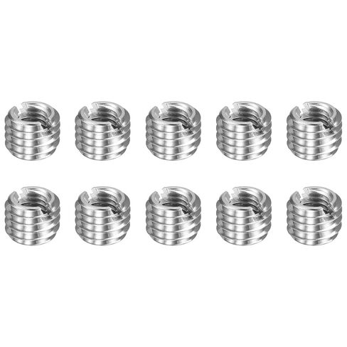 HARFINGTON 10pcs Thread Repair Inserts M8 x 1.25 Male to M4 x 0.7 Female Thread 10mm Long Stainless Steel Reducing Nuts Metric Self Tapping Sleeves Threaded Reducer Industrial Fasteners in Saudi Arabia