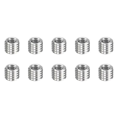 HARFINGTON 10pcs Thread Repair Inserts M8 x 1.25 Male to M4 x 0.7 Female Thread 10mm Long Stainless Steel Reducing Nuts Metric Self Tapping Sleeves Threaded Reducer Industrial Fasteners in Saudi Arabia