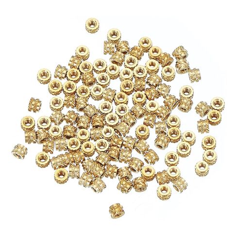 باتيكل M6 إدراجات مترابطة M6x5x8mm، 50 جهاز كمبيوتر شخصى مجموعة الحرارة النحاسية إدراج أنثى الخيوط إدراج متري مخرش المكسرات تضمين الجوز للبلاستيك ومكونات الطباعة ثلاثية الأبعاد، الذهب in Saudi Arabia