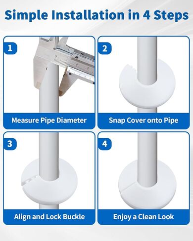9 قطع تناسب 1/2 بوصة غطاء أنابيب المياه شفة الديكور 16 مم (5/8 بوصة)، لوحة شعار 5/8 بوصة، غطاء من البلاستيك PP الأبيض سهل التركيب 1/2 بوصة لتزيين أنبوب أنبوب الجدار in Kuwait