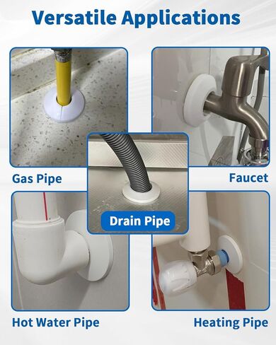 9 قطع تناسب 1/2 بوصة غطاء أنابيب المياه شفة الديكور 16 مم (5/8 بوصة)، لوحة شعار 5/8 بوصة، غطاء من البلاستيك PP الأبيض سهل التركيب 1/2 بوصة لتزيين أنبوب أنبوب الجدار in Kuwait