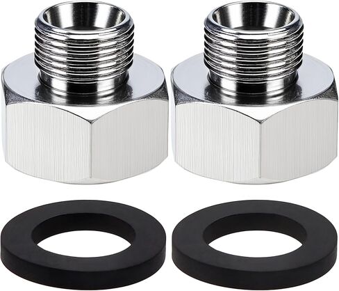 Water Line Adapter, 2 Pcs 1/2" Female to 3/8" Male Brass Reducer Adapters, Compression Pipe Fittings with Rubber Washers for Kitchen Bathroom Water Heater Supply Hose in Saudi Arabia