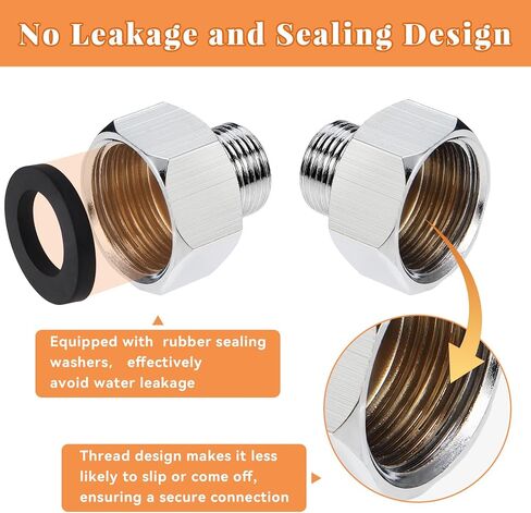 Water Line Adapter, 2 Pcs 1/2" Female to 3/8" Male Brass Reducer Adapters, Compression Pipe Fittings with Rubber Washers for Kitchen Bathroom Water Heater Supply Hose in Saudi Arabia