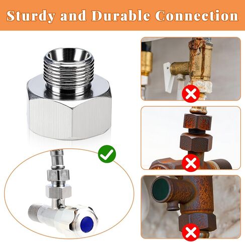 Water Line Adapter, 2 Pcs 1/2" Female to 3/8" Male Brass Reducer Adapters, Compression Pipe Fittings with Rubber Washers for Kitchen Bathroom Water Heater Supply Hose in Saudi Arabia