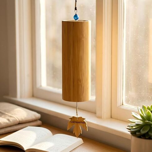 Bamboo Wind Chime-432Hz Tuned for Alpha Wave Relaxation, Focus & Meditation-Handmade Minimalist Sound Healing Tool for Yoga/Home Office/Musical Teaching Classroom/Gifting in Kuwait