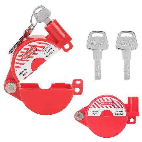 Gate Valve Lockout with Safety Padlock, Hose Bib Lock for Water Spigot/Outdoor Water Faucet/Propane Tank, Suited for 1 to 2-1/2 in Dia Valve Handles, OSHA Compliant(1 Pack) in Kuwait