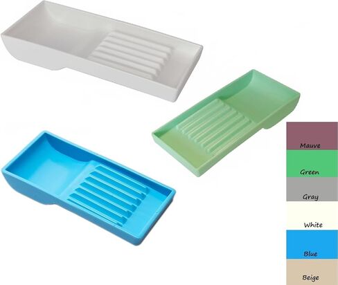 2/Pcs Dental Cabiet Tay #16 Autoclavable Plastic Organizer Tray for Hand Instruments with Deep Well (Mauve) in Saudi Arabia