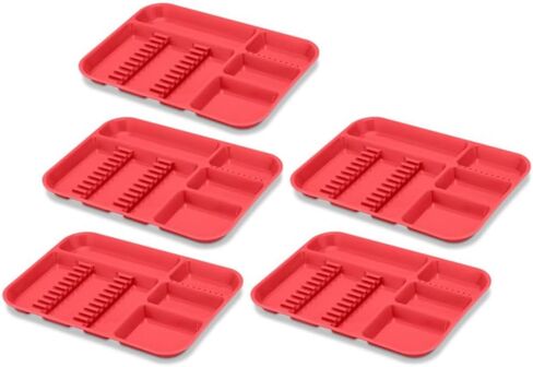 5/Pcs Autoclavable Dental Lockable Divided Instrument Tray B Size Durable Plastic Setup Divided Tray for Medical Instruments (Black) in Saudi Arabia