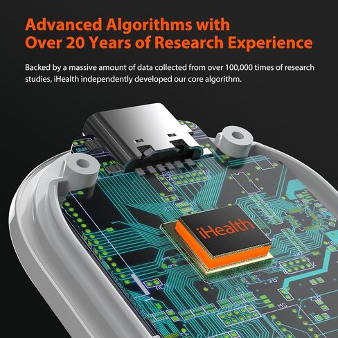 iHealth AIR Rechargeable Fingertip Pulse Oximeter, Blood Oxygen Saturation Monitor with App, SpO2, Pulse Rate, Plethysmograph, and Perfusion Index in Kuwait