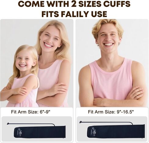 جهاز قياس ضغط الدم في الذراع مع 2 أصفاد، أساور ضغط دم الأطفال 6 بوصة - 9 بوصة، أساور متوسطة/كبيرة 9 بوصة - 16.5 بوصة، تتضمن 4 بطاريات AAA in Kuwait