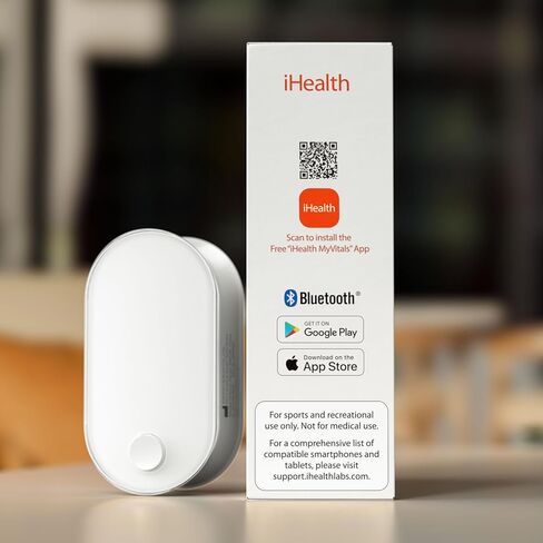 iHealth AIR Rechargeable Fingertip Pulse Oximeter, Blood Oxygen Saturation Monitor with App, SpO2, Pulse Rate, Plethysmograph, and Perfusion Index in Kuwait