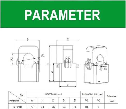 Split Core Current Transformer AKH-0.66K Dia.10mm 10A/5mA 0.5 Class in Kuwait