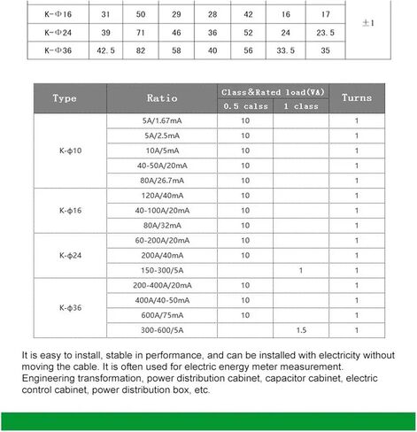 Split Core Current Transformer AKH-0.66K Dia.10mm 10A/5mA 0.5 Class in Kuwait