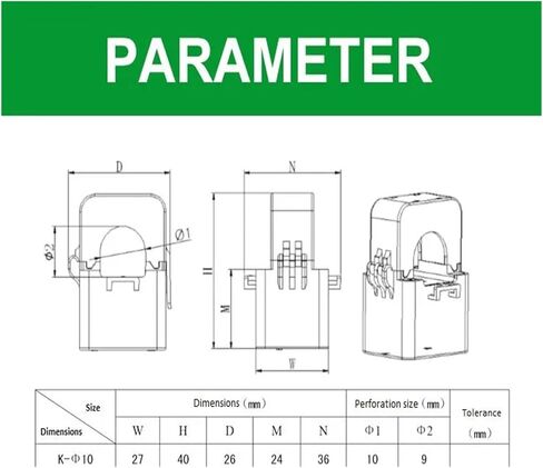 Split Core Current Transformer 0.5 Class AKH-0.66K Dia.36mm 100A/10mA in Kuwait
