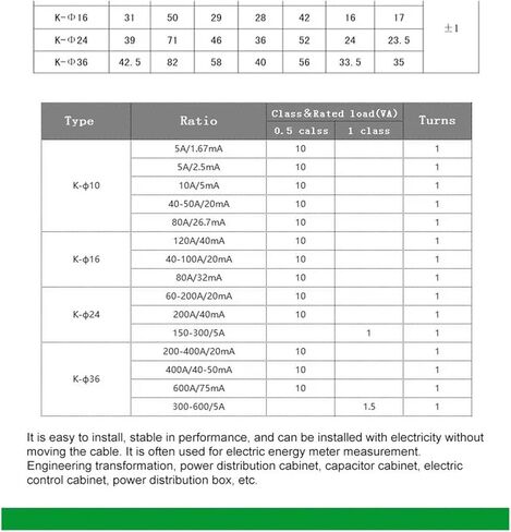 Split Core Current Transformer 0.5 Class AKH-0.66K Dia.24mm 100A/20mA in Kuwait