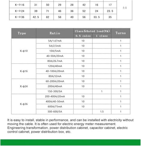 Split Core Current Transformer 0.5 Class AKH-0.66K Dia.24mm 200A/20mA in Kuwait