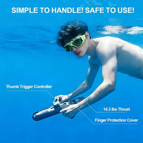 سكوتر تحت الماء مع عمر بطارية ممتد 60 دقيقة، وإعدادات 3 سرعات، وسرعة قصوى تبلغ 1.4 م/ث - مثالي للمرح في حمامات السباحة والحدائق المائية in Kuwait