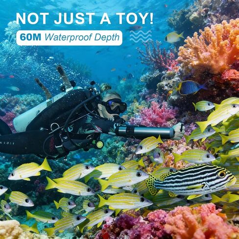 سكوتر تحت الماء مع عمر بطارية ممتد 60 دقيقة، وإعدادات 3 سرعات، وسرعة قصوى تبلغ 1.4 م/ث - مثالي للمرح في حمامات السباحة والحدائق المائية in Kuwait