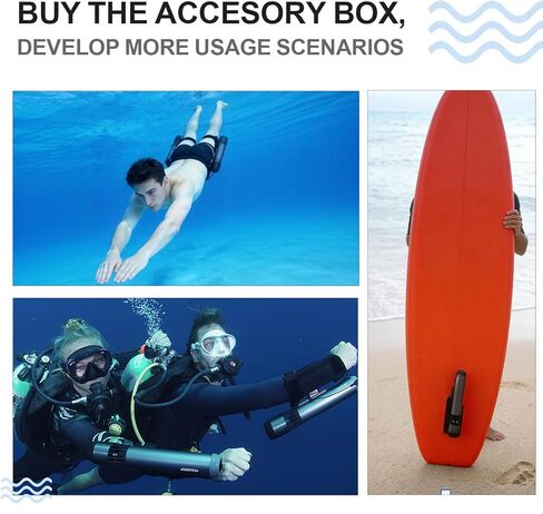 سكوتر تحت الماء مع عمر بطارية ممتد 60 دقيقة، وإعدادات 3 سرعات، وسرعة قصوى تبلغ 1.4 م/ث - مثالي للمرح في حمامات السباحة والحدائق المائية in Kuwait