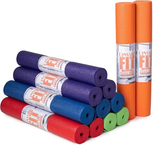 12 or 16-Pack Value Yoga Mat, 68" x 24" Non Slip Exercise Mat, 3mm Thick Gym Mat, Bulk Non Toxic Yoga Mats for Schools and Studios in Kuwait