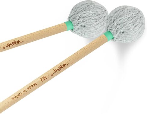 مطارق الماريمبا الاحترافية - رؤوس غزل متوسطة M2 مع مقبض من خشب الزان وملحقات إيقاع لوحة المفاتيح لإكسيليفون جلوكنسبيل فيبرافون مع محترفين ولاعبين متقدمين in Kuwait