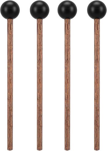 4 Pcs Small Steel Tongue Drum Mallets, 5.9 Inch Black Rubber Drum Mallets Sticks for Xylophone Glockenspiel Musical Instruments Mallet Birch Wood Handle Silicone Head Percussion Sticks in Saudi Arabia