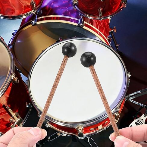 4 Pcs Small Steel Tongue Drum Mallets, 5.9 Inch Black Rubber Drum Mallets Sticks for Xylophone Glockenspiel Musical Instruments Mallet Birch Wood Handle Silicone Head Percussion Sticks in Saudi Arabia
