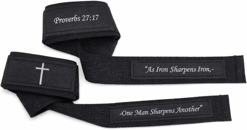 Powerlifting Christian Wrist Straps, Soft Cotton Blend Lifting Straps for Weightlifting, Gym Wrist Support for Deadlifts, Rows, and Pulling Exercises (Pair) in Saudi Arabia