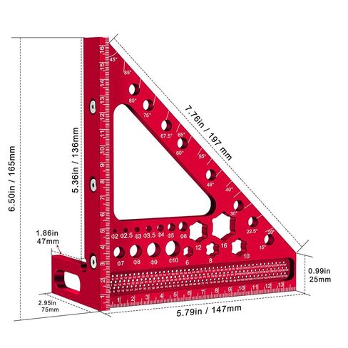 Angle Attack Knife 3D Angle Miter Angle, Multiple Angel Square | Adjustable Woodpecker Tools For Drawing Furniture Construction in Saudi Arabia