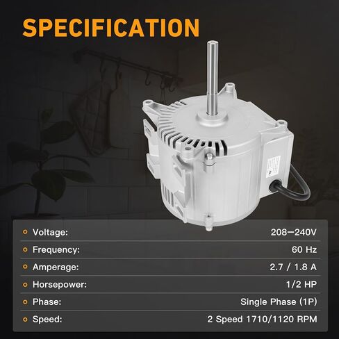 Upgraded 32244 Blower Motor 1/2 HP Compatible with Blodgett Electric Convection Oven Mark V Series, EF Series, ZEPHAIRE, etc. 208-240V, 2 Speed 1710/1120 RPM, 1P Motor in Saudi Arabia