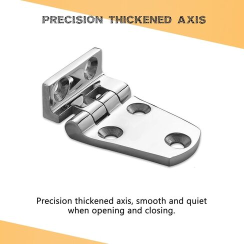 مفصلات فتحة القوارب البحرية شديدة التحمل من الفولاذ المقاوم للصدأ 316، مفصلات جانبية قصيرة، مفصلات باب خزانة متينة مع براغي (عبوة من قطعتين) in Kuwait