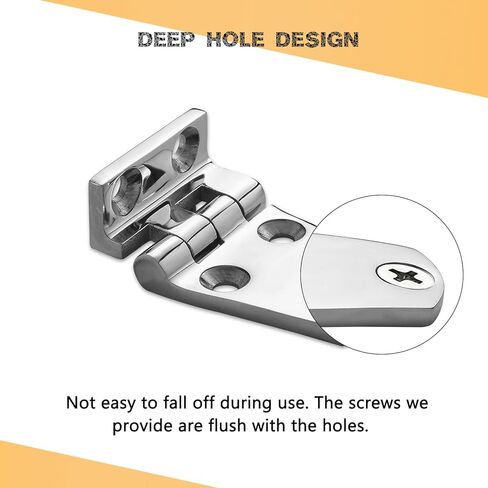 مفصلات فتحة القوارب البحرية شديدة التحمل من الفولاذ المقاوم للصدأ 316، مفصلات جانبية قصيرة، مفصلات باب خزانة متينة مع براغي (عبوة من قطعتين) in Kuwait