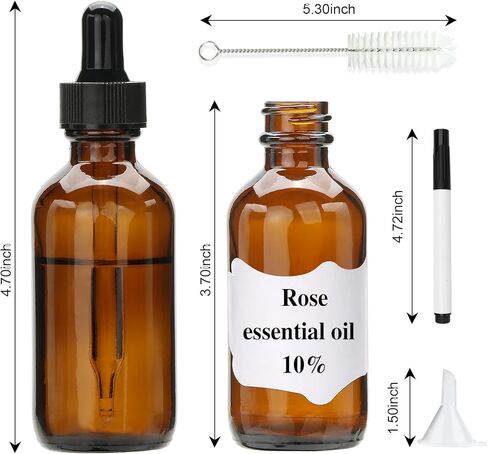 25 عبوة من زجاجات قطارة العنبر سعة 2 أونصة، زجاجة قطارة للعين مع غطاء أسود، زجاجات صبغة مع قطارة، زجاجة قطارة زجاجية للزيوت العطرية والعطور وزيت الشعر in Kuwait