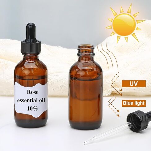 25 عبوة من زجاجات قطارة العنبر سعة 2 أونصة، زجاجة قطارة للعين مع غطاء أسود، زجاجات صبغة مع قطارة، زجاجة قطارة زجاجية للزيوت العطرية والعطور وزيت الشعر in Kuwait