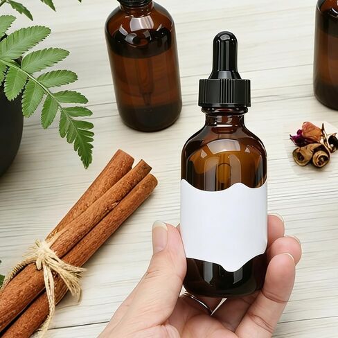 25 عبوة من زجاجات قطارة العنبر سعة 2 أونصة، زجاجة قطارة للعين مع غطاء أسود، زجاجات صبغة مع قطارة، زجاجة قطارة زجاجية للزيوت العطرية والعطور وزيت الشعر in Kuwait