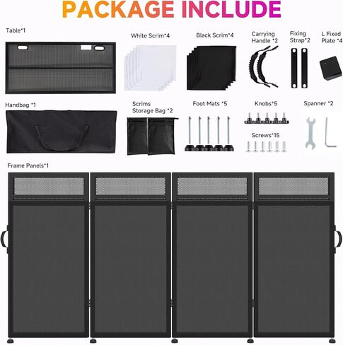 DJ Facade Booth Table 40" x 20" - Portable Detachable DJ Booth Table Station with Black/White Scrims & Carry Bag for Show, Party, Gathering in Saudi Arabia