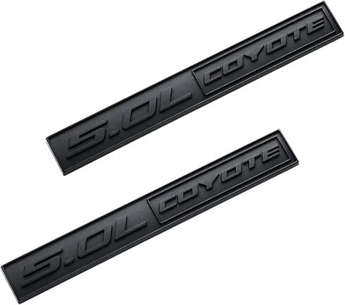 2X 5.0L Coyote Emblems, 3D Trim Fender Hook Trunk Badge Decals Stickers (Black-red) in Kuwait