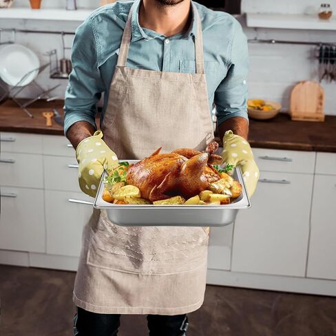 BSTKEY 6 عبوات من مقالي الفندق بحجم 1/2، مقلاة طاولة بخار من الفولاذ المقاوم للصدأ بعمق 2.56 بوصة، صواني تسخين الطعام قابلة للتكديس للبوفيه، مقالي الطعام التجارية للمطبخ والمطاعم ومستلزمات الحفلات in Kuwait