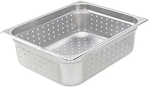 Winco Half Size 4" Deep Metal Food Pan/Steam Table Pan, Perforated, 22 Gauge in Saudi Arabia
