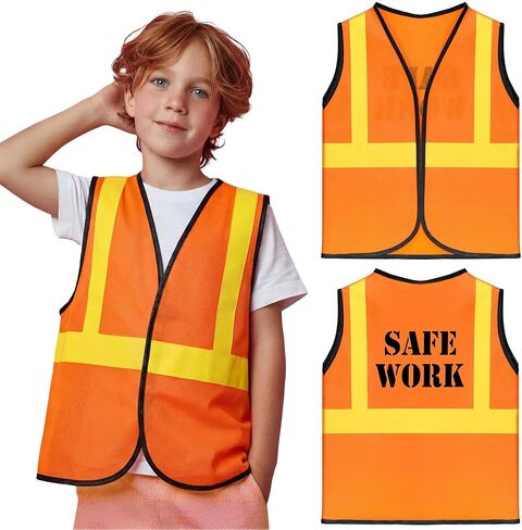 Haysandy 6 Pcs Kids Construction Vests Construction Party Costumes for Kids Birthday Party Supplies Decoration, Ages 3-8 in Saudi Arabia