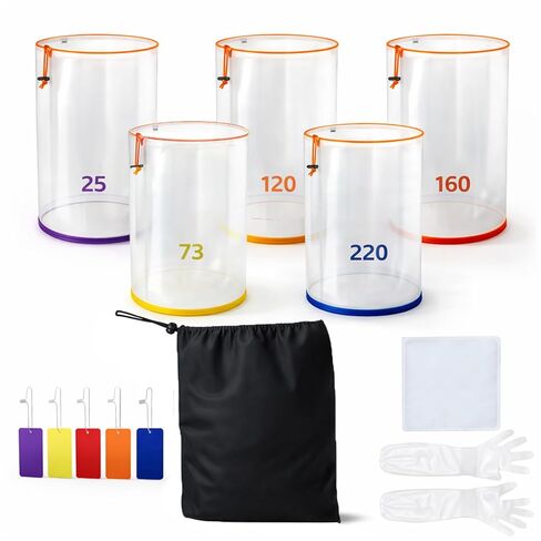 5 Gallon All-Mesh Filter Bags Set, 17 Pcs Reusable Nylon Strainer Bags, Includes Filter Screen, Storage Pouch, Gloves Bubble Bags for Hydroponics, Cold Brew Coffee, Tea,Juice (25-220 Microns) in Kuwait