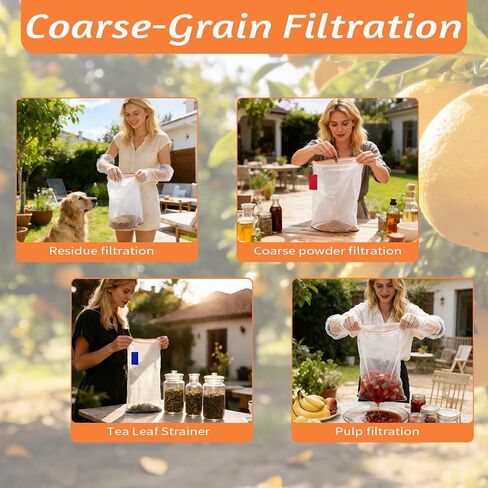 5 Gallon All-Mesh Filter Bags Set, 17 Pcs Reusable Nylon Strainer Bags, Includes Filter Screen, Storage Pouch, Gloves Bubble Bags for Hydroponics, Cold Brew Coffee, Tea,Juice (25-220 Microns) in Kuwait