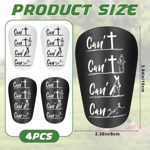 2 Pairs Mini Soccer Shin Guards 3.94 x 2.36 Inch Soccer Pads Miniature Cross Shin Guards Small Light Football Pads Black White Shins Guard with Bible Verse for Men Women Football in Saudi Arabia