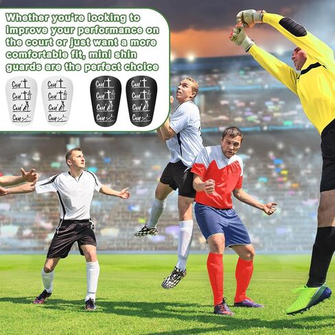 2 Pairs Mini Soccer Shin Guards 3.94 x 2.36 Inch Soccer Pads Miniature Cross Shin Guards Small Light Football Pads Black White Shins Guard with Bible Verse for Men Women Football in Saudi Arabia