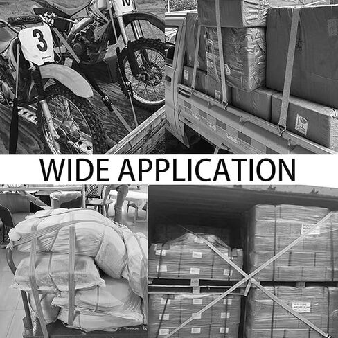 2 Pack Ratchet Straps Heavy Duty, 10000 LBS Break Strength Ratchet Strap Tie Down, 2" x 49ft Black Tie-Down Ratcheting Cargo Truck Straps with Durable Double J Hook for for Truck in Kuwait