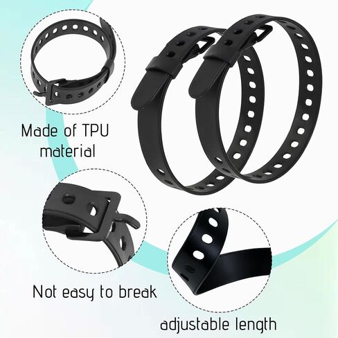 8Pcs Reusable Industrial Straps TPU Rubber Tension Strap 19.8" Adjustable Utility Straps with Buckle for Motor Gear Tightening, Welders, Skis, Garden Hoses Quick Cinch Fastening Lashing Tool in Kuwait