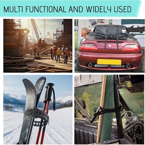 8Pcs Reusable Industrial Straps TPU Rubber Tension Strap 19.8" Adjustable Utility Straps with Buckle for Motor Gear Tightening, Welders, Skis, Garden Hoses Quick Cinch Fastening Lashing Tool in Kuwait